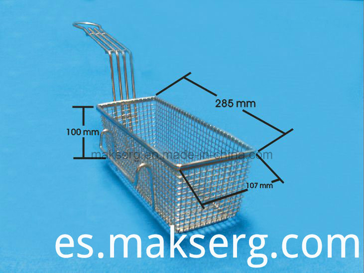 Acero 201304 Cesta para freír profunda Rectángulo de cesta de malla de 11 ''